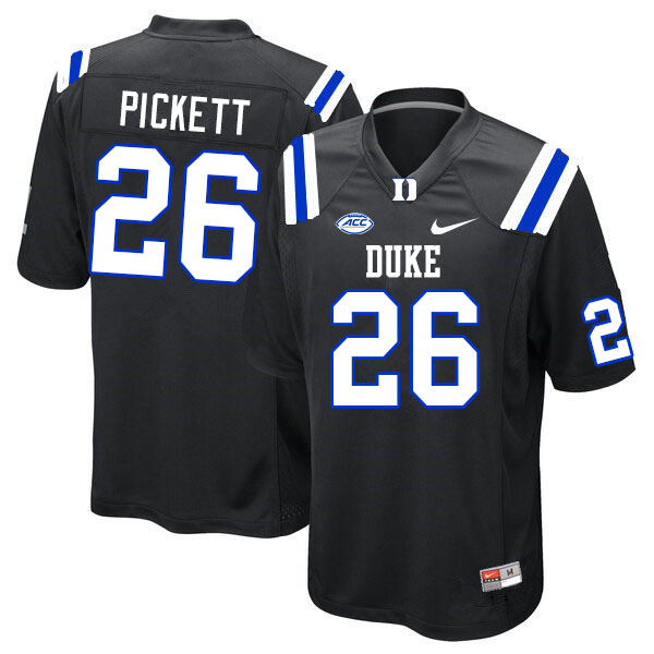 Men #26 Joshua Pickett Duke Blue Devils College Football Jerseys Sale-Black